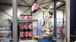 Stacking robot in action on KeyKeg production line